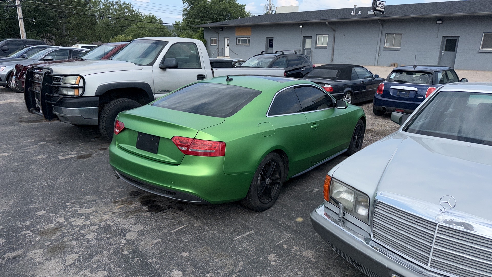 Green wrapped coupe
