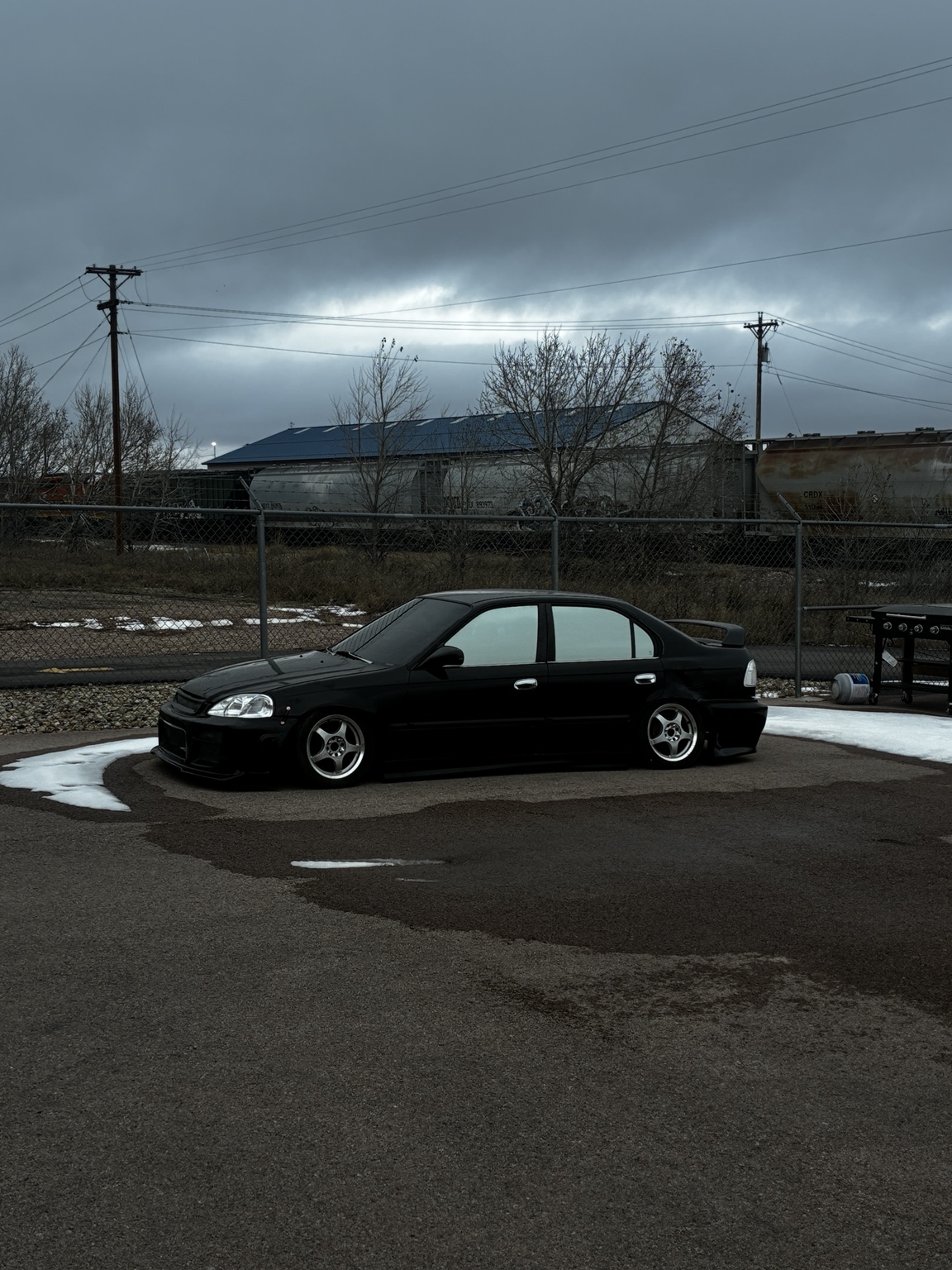 Black custom car